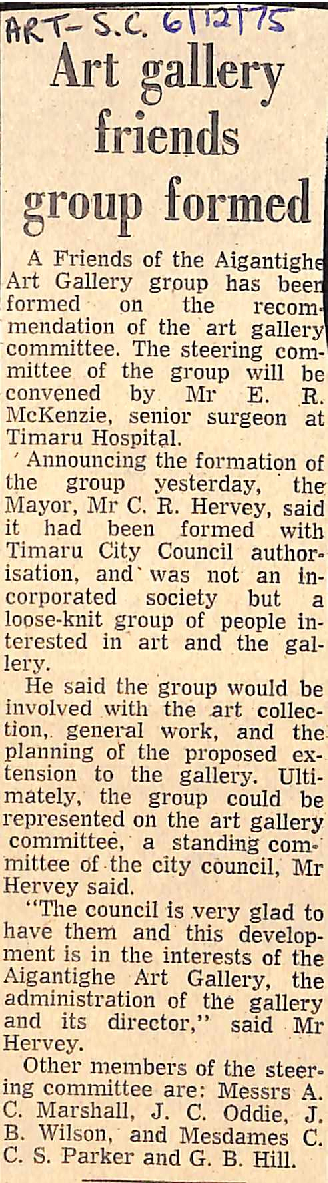 Art gallery friends group formed