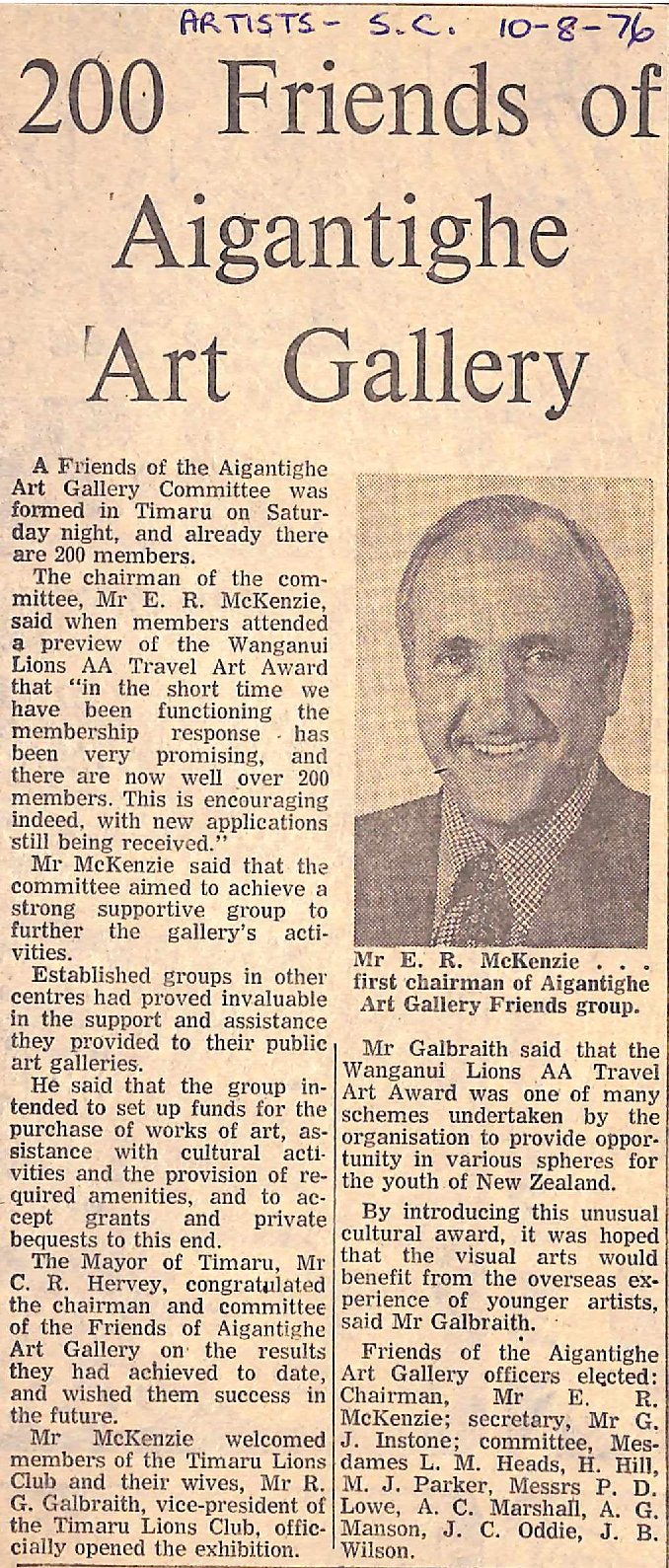 200 Friends of Aigantighe Art Gallery