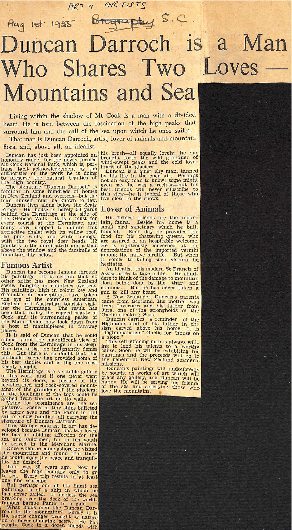 Duncan Darroch is a Man Who Shares Two Loves - Mountains and Sea