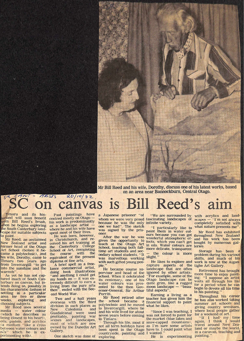 SC on canvas is Bill Reed's aim