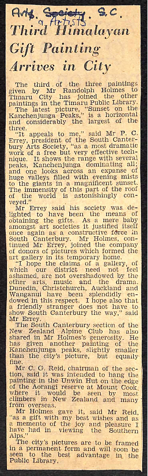 Third Himalayan Gift Painting Arrives in City