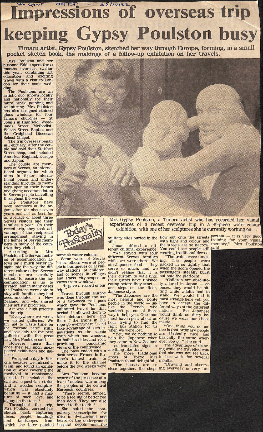 Impressions of overseas trip keeping Gypsy Poulston busy