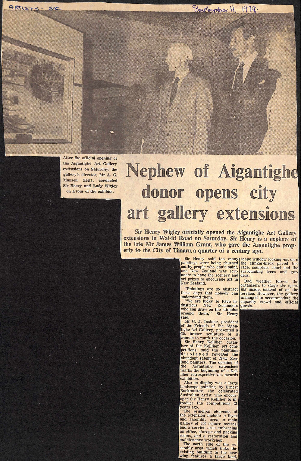 Nephew of Aigantighe donor opens city art gallery extensions