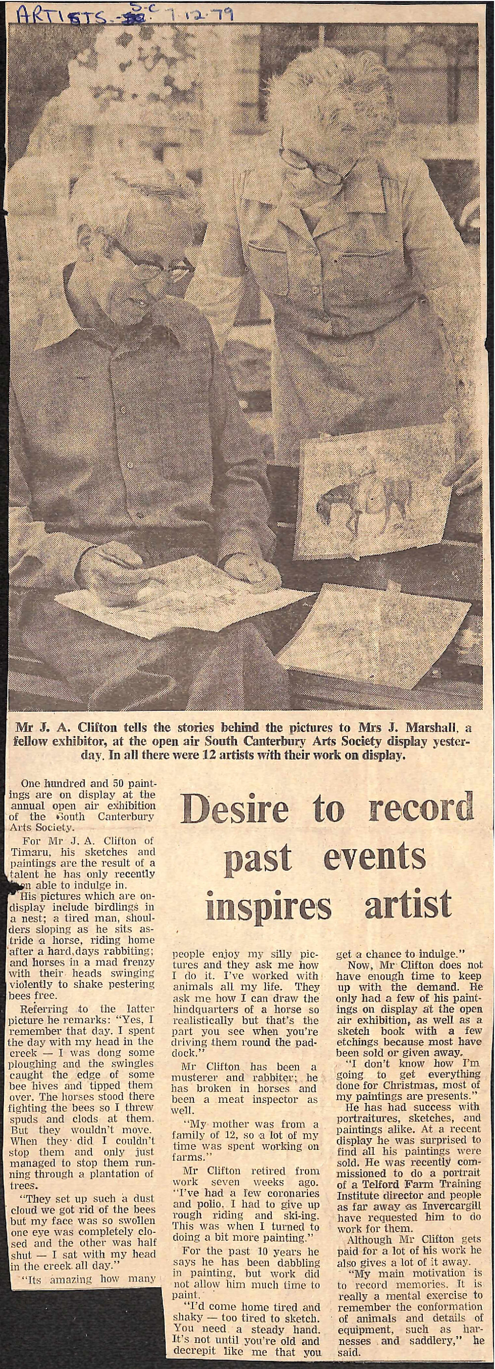 Desire to record past events inspires artist