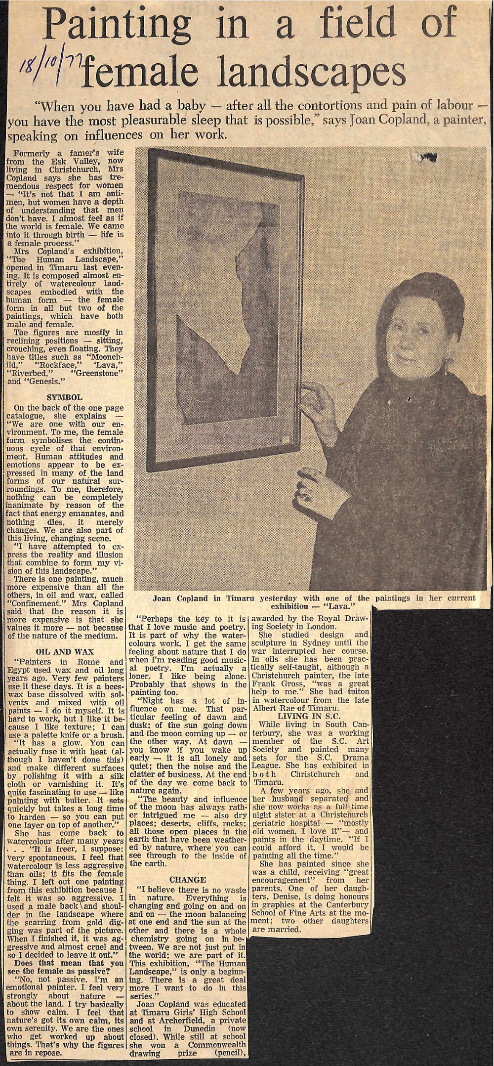 Painting in a field of female landscapes