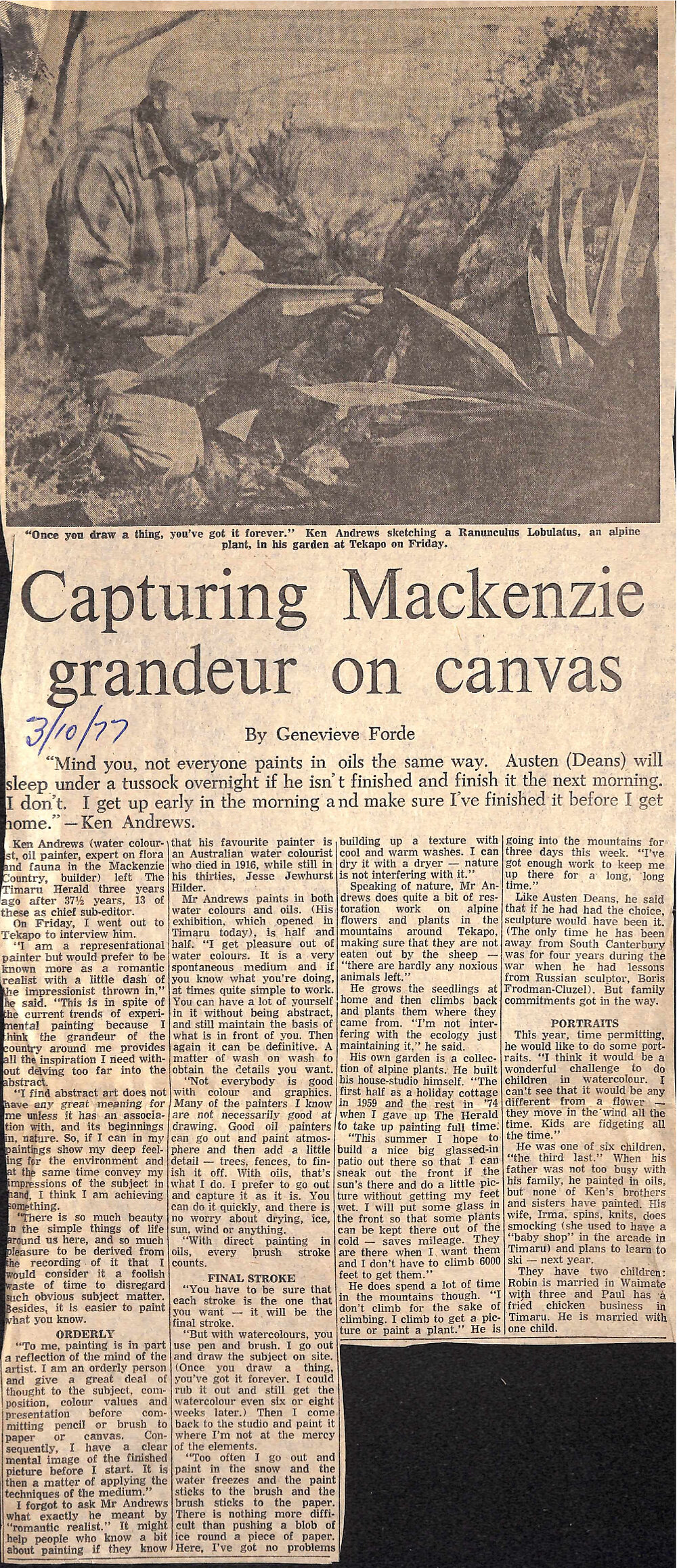 Capturing Mackenzie grandeur on canvas