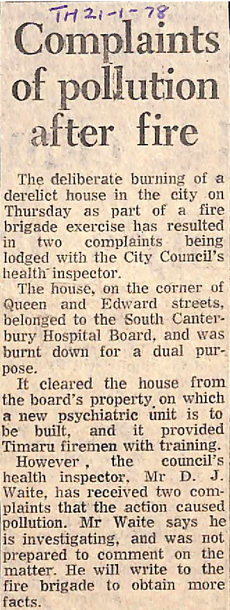 Complaints of pollution after fire