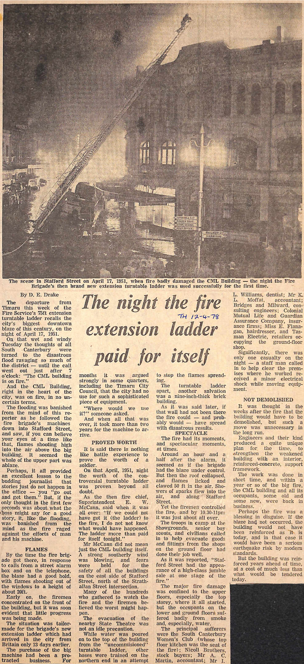 The night the fire extension ladder paid for itself