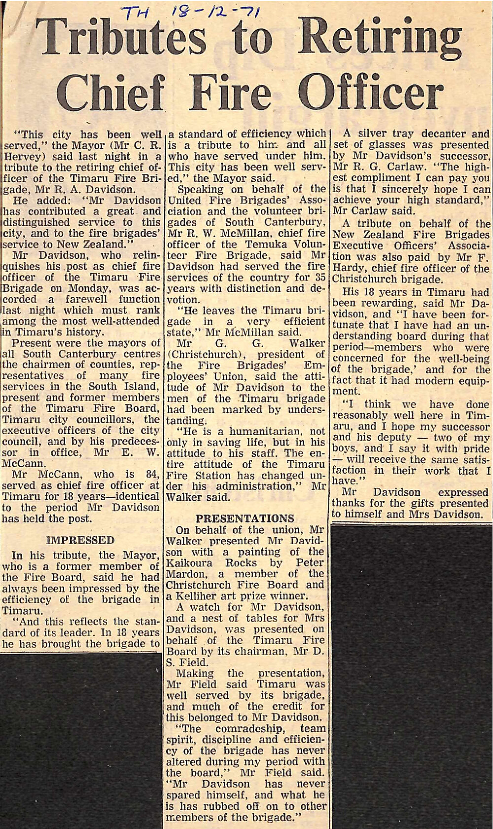 Tributes to Retiring Chief Fire Officer