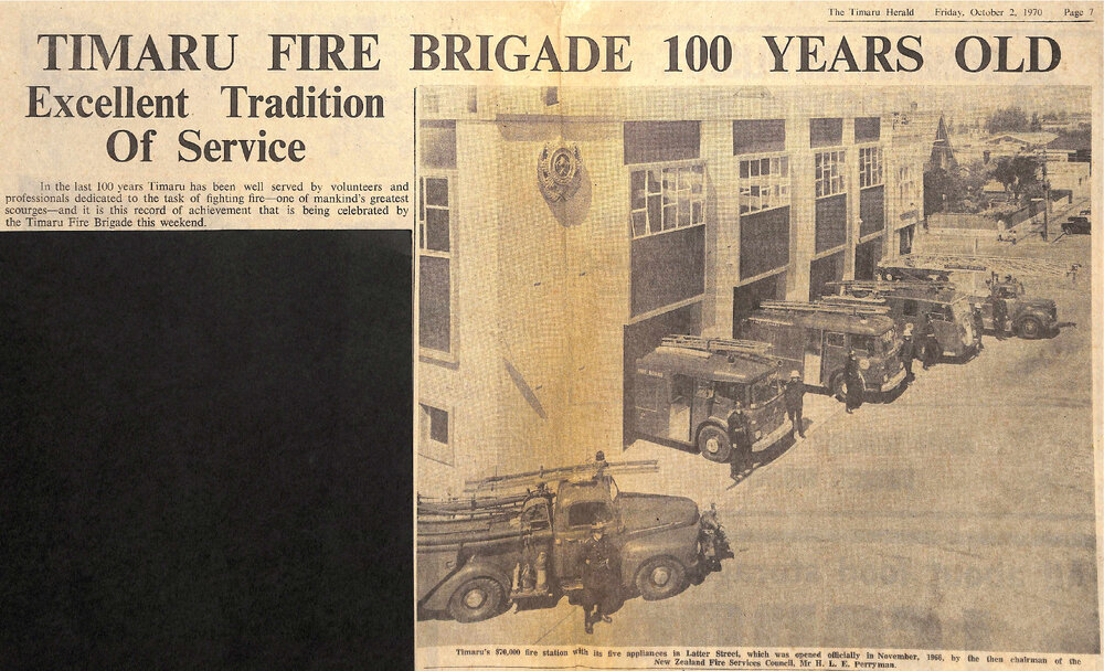 Timaru Fire Brigade 100 Years Old: Excellent Tradition of Service