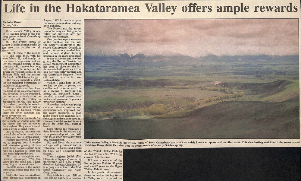 Life in the Hakataramea Valley offers ample rewards