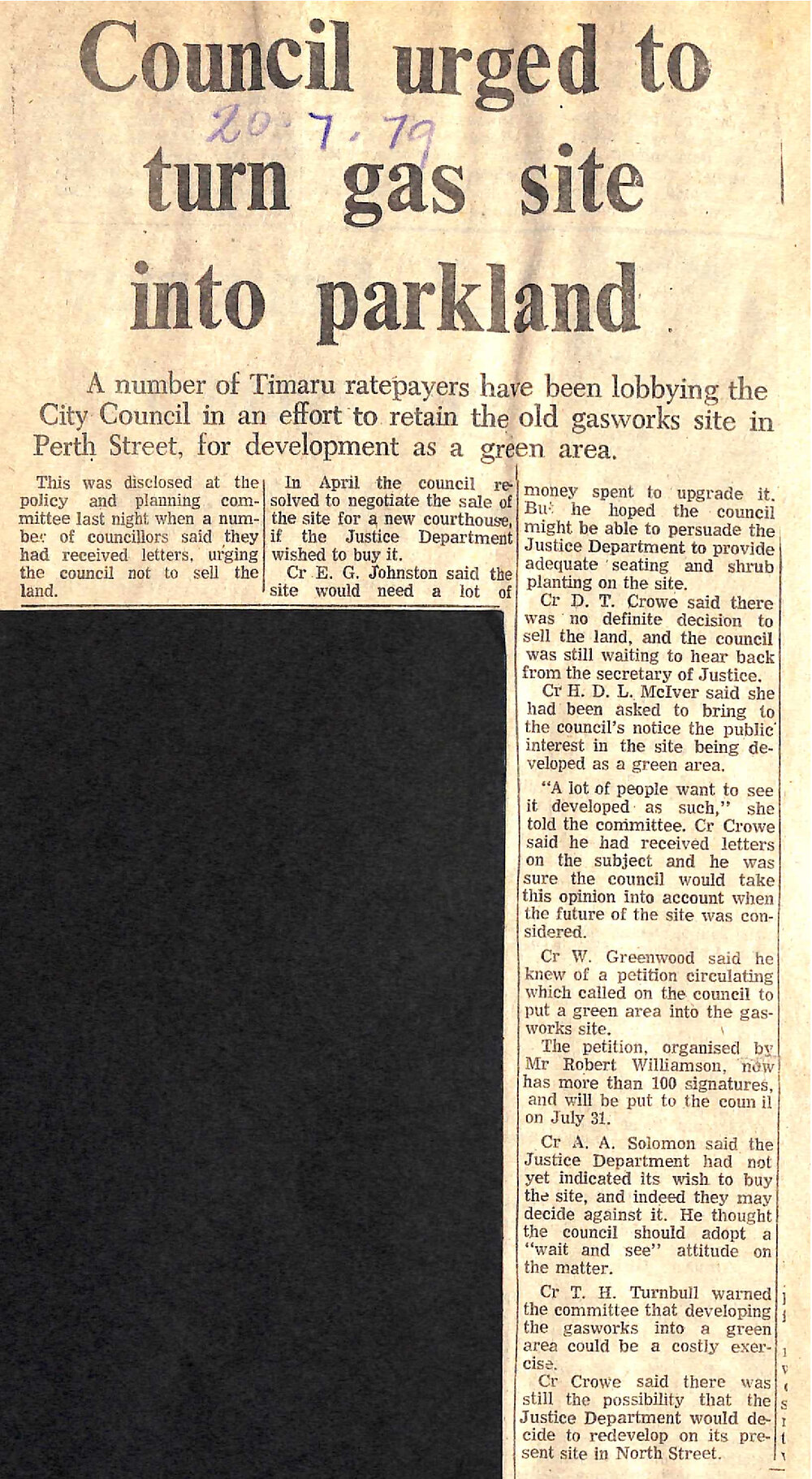 Council urged to turn gas site into parkland