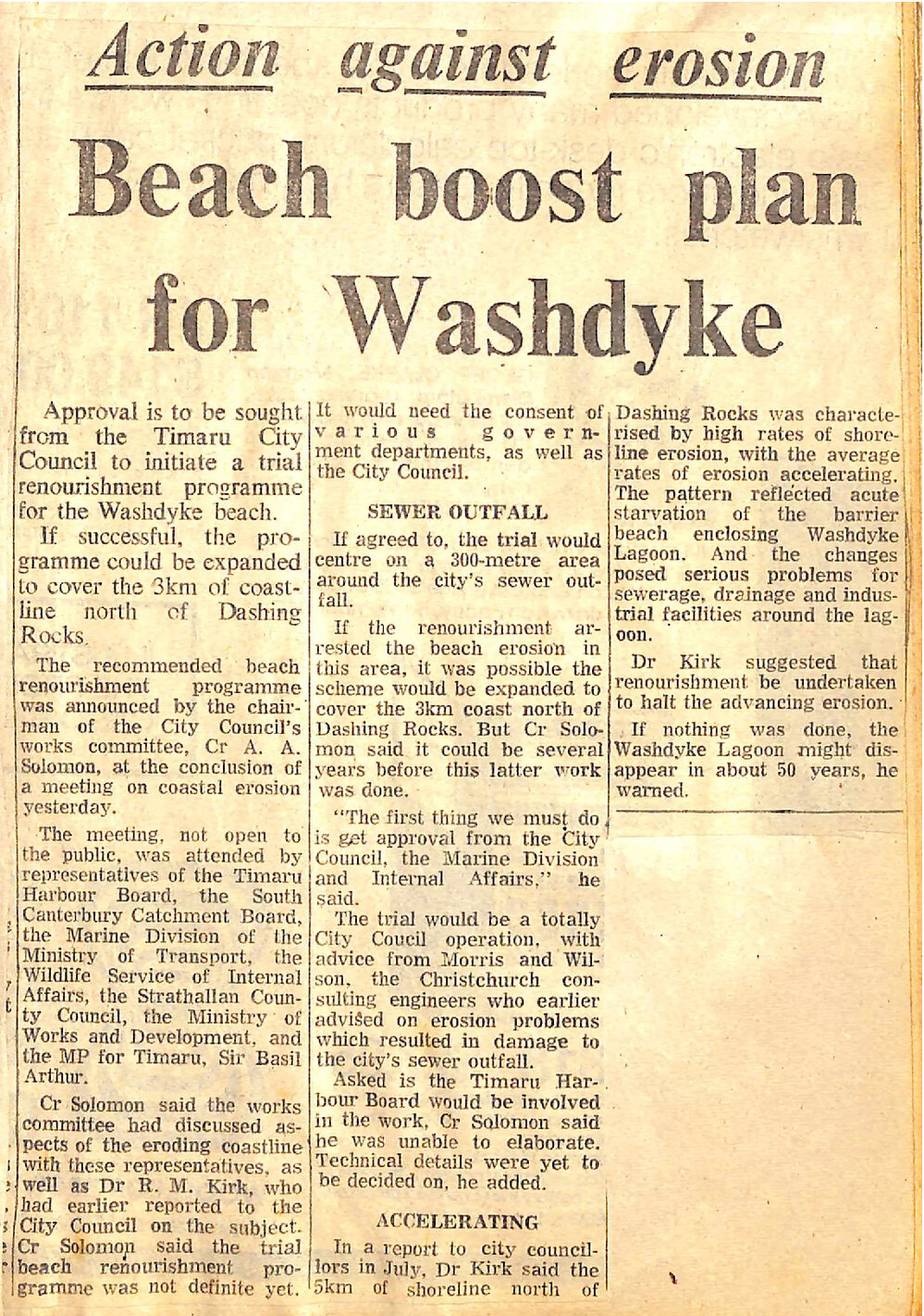 Action against erosion: Beach boost plan for Washdyke