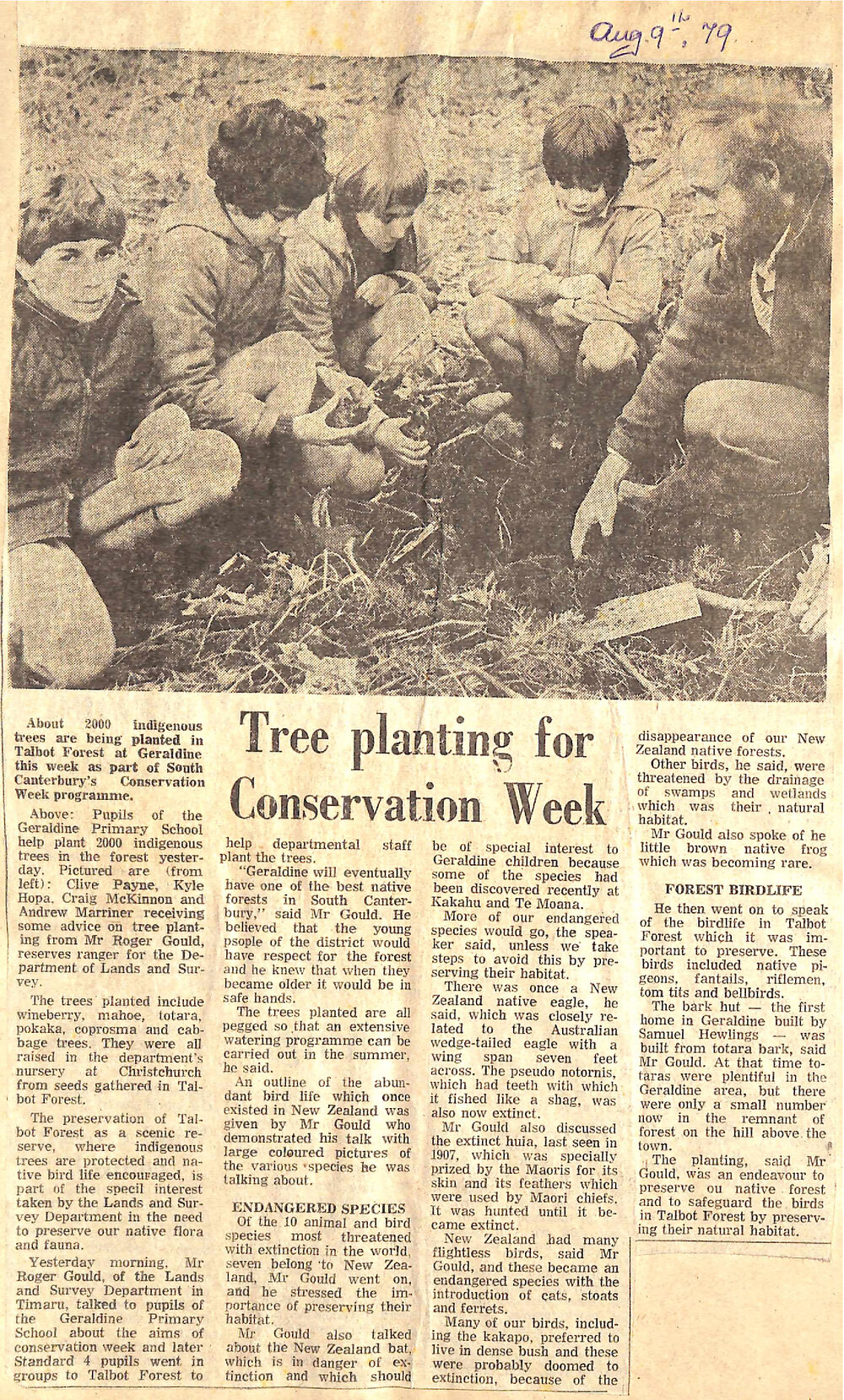 Tree planting for Conservation Week