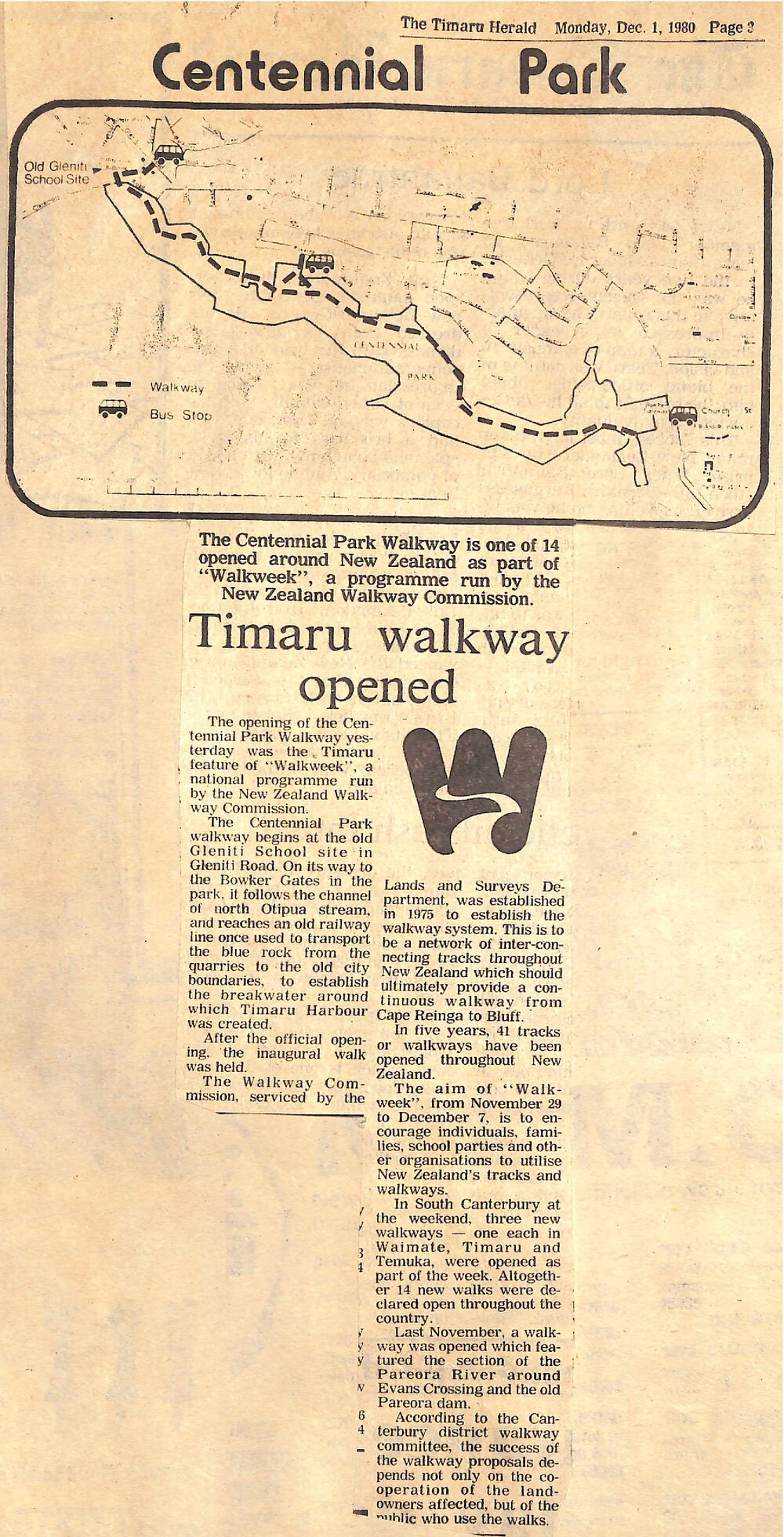 Centennial Park: Timaru walkway opened