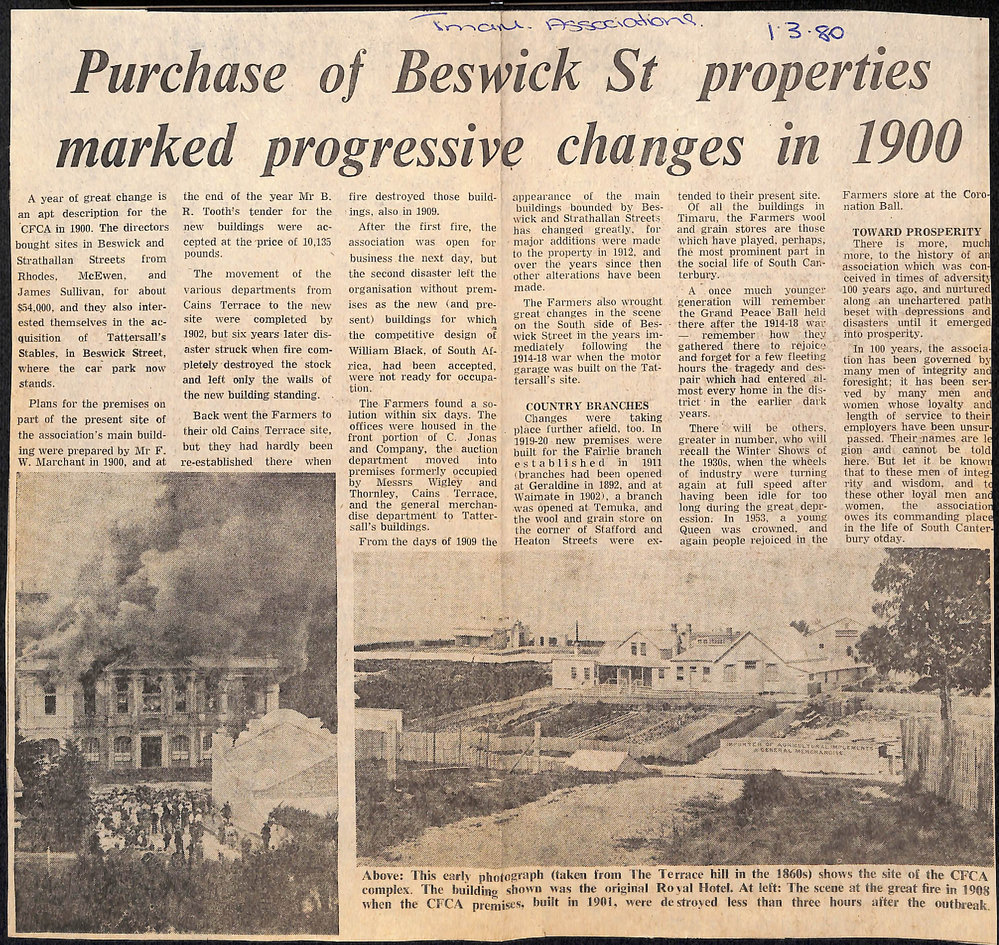 Purchase of Beswick St properties marked progressive changes in 1900