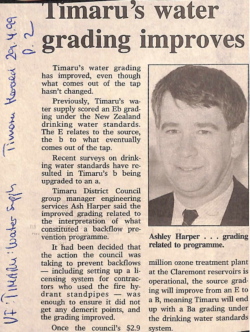 Timaru's water grading improves