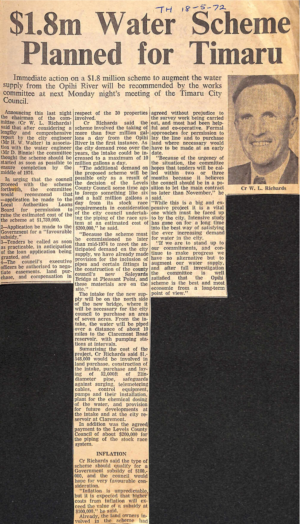 $1.8m Water Scheme Planned for Timaru