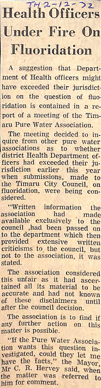 Health Officers Under Fire On Fluoridation