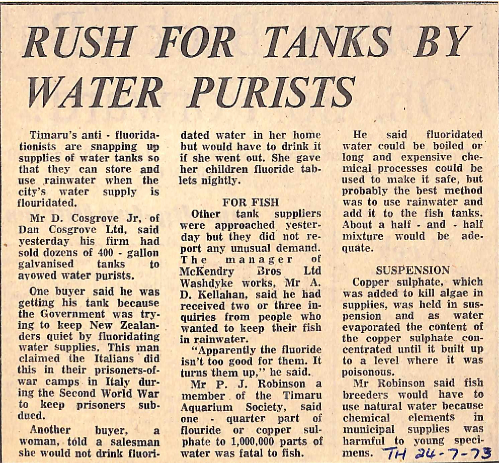 Rush For Tanks By Water Purists