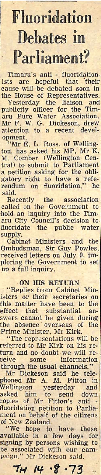 Fluoridation Debates In Parliament?