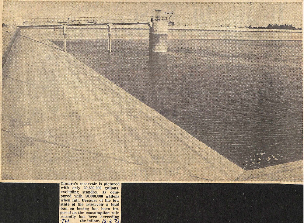 Low state of Timaru's reservoir