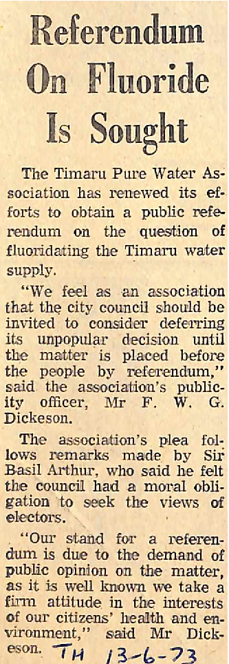 Referendum On Fluoride Is Sought