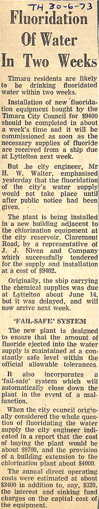 Fluoridation Of Water In Two Weeks