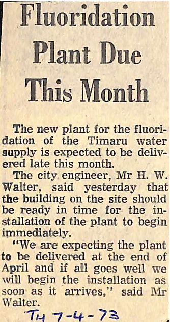 Fluoridation Plant Due This Month