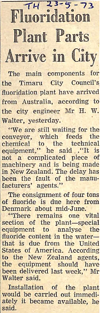 Fluoridation Plant Parts Arrive in City