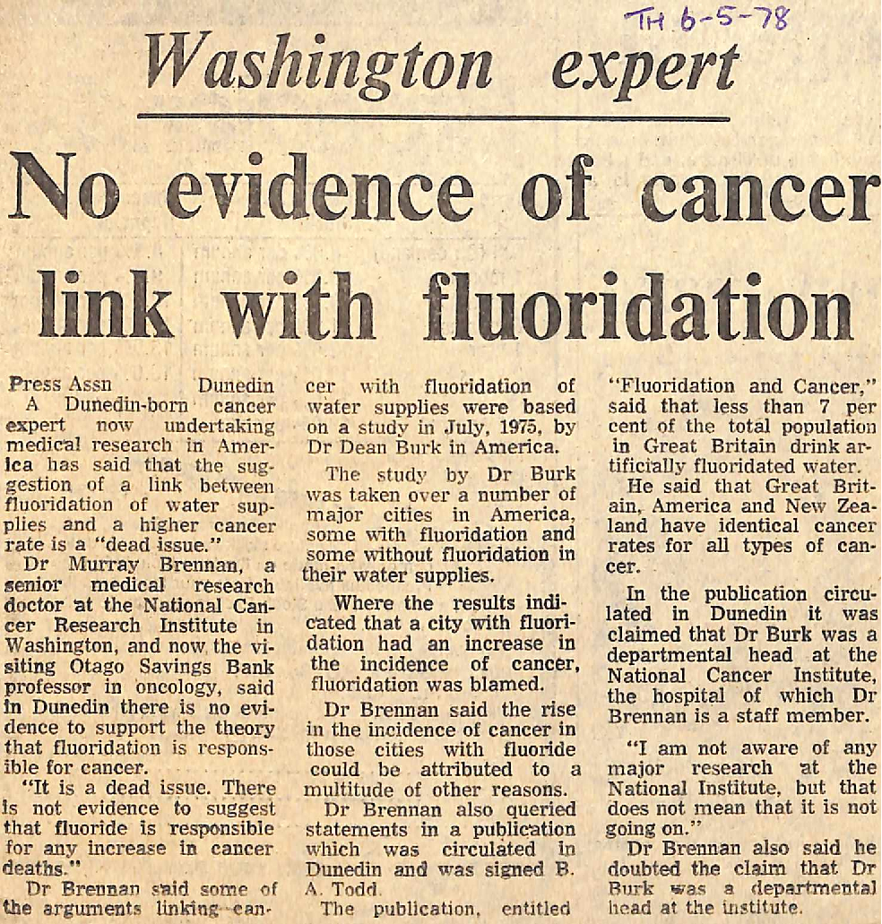 Washington expert: No evidence of cancer link with fluoridation