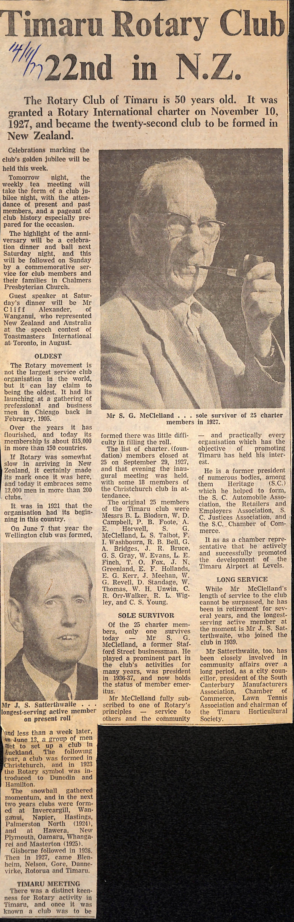 Timaru Rotary Club 22nd in NZ