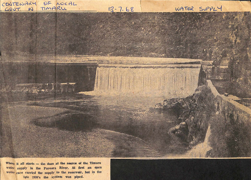 Timaru's present water supply