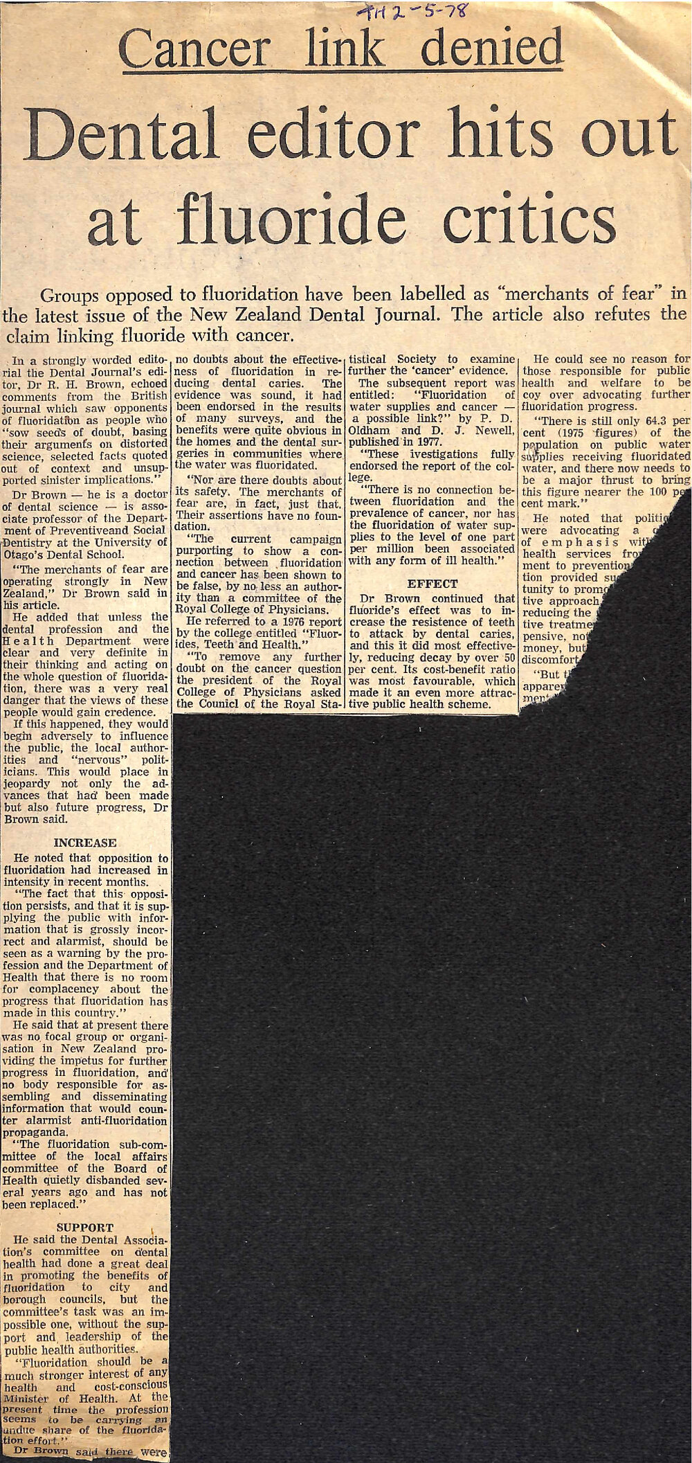 Cancer link denied: Dental editor hots out at fluoride critics