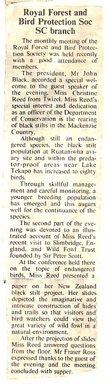 Royal Forest and Bird Protection Soc SC branch