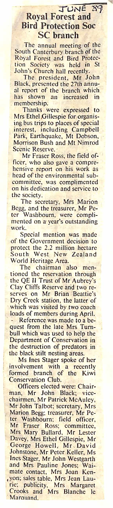 Royal Forest and Bird Protection Soc SC branch