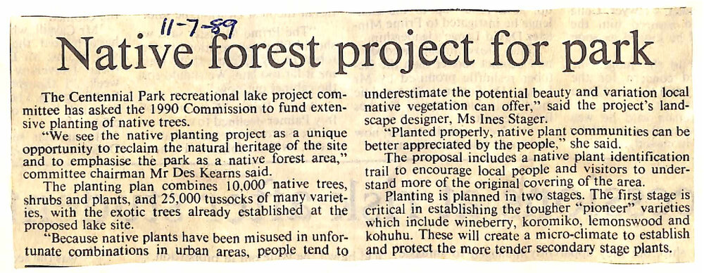 Native forest project for park