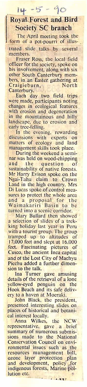 Royal Forest and Bird Protection Society SC Branch