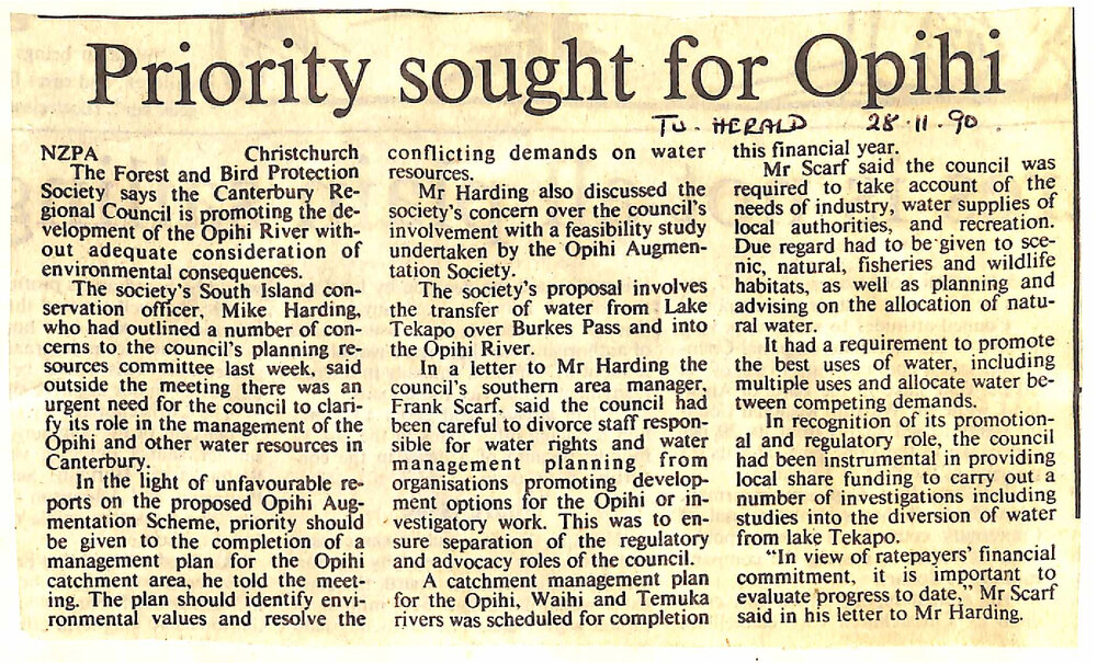 Priority sought for Opihi