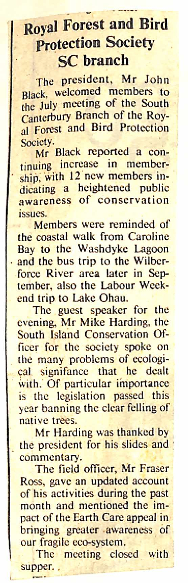 Royal Forest and Bird Protection Society SC branch