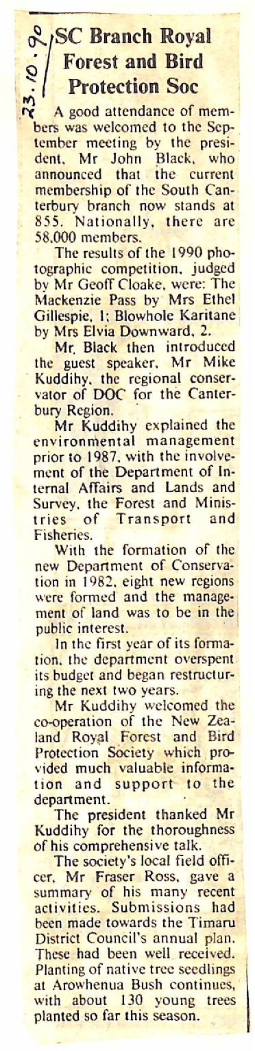 SC Branch Royal Forest and Bird Protection Soc