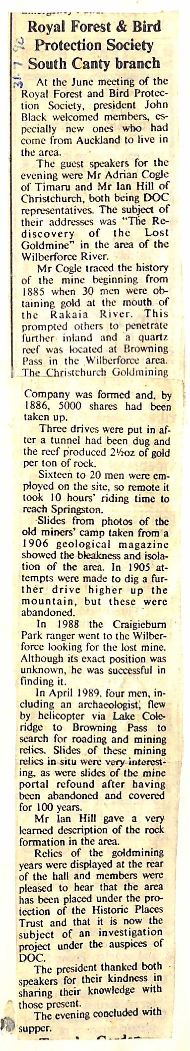 Royal Forest &amp; Bird Protection Society South Canty branch