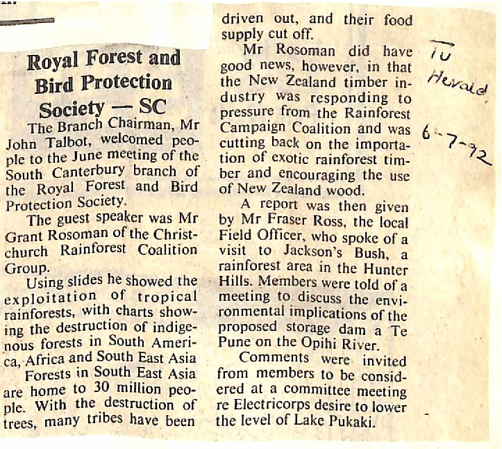 Royal Forest and Bird Protection Society - SC