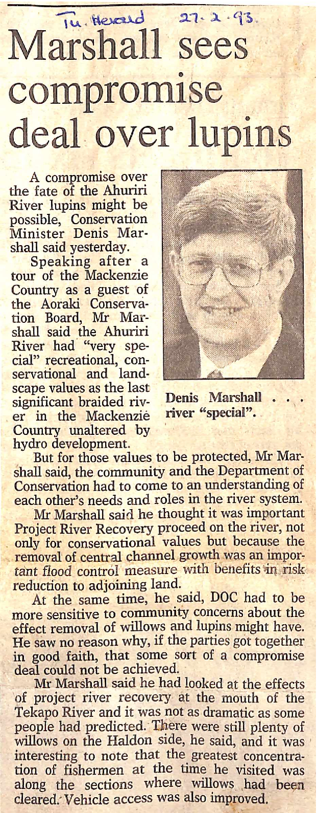 Marshall sees compromise deal over lupins