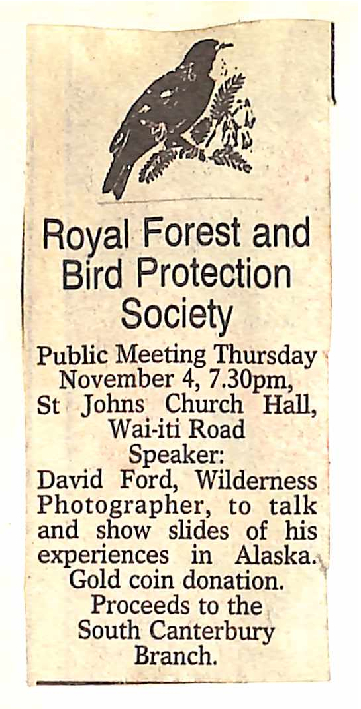 Meeting notice, SC Forest and Bird