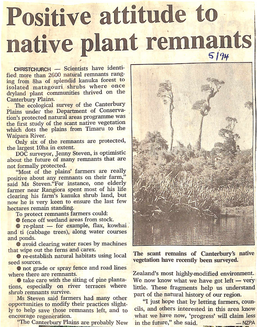 Positive attitude to native plant remnants