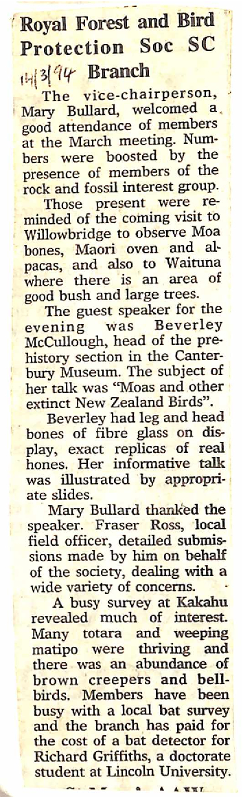 Royal Forest and Bird Protection Soc SC branch