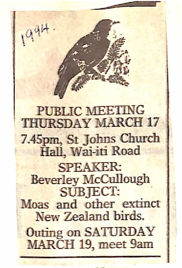 Meeting notice, SC Forest and Bird