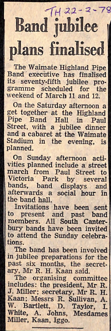 Band jubilee plans finalised