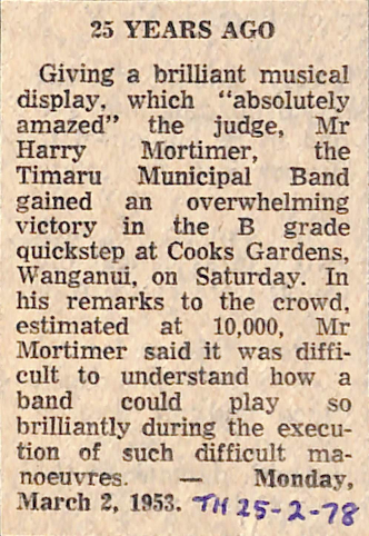 25 years ago: Timaru Municipal Band victory